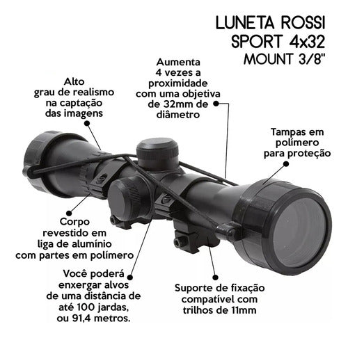 Luneta Rossi 4x32 11mm